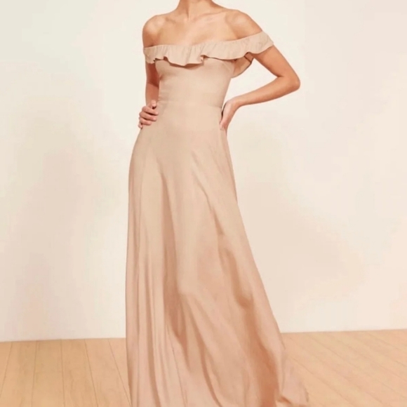 Reformation Verbena Dress Champagne Sz 10 NWT - Picture 2 of 5